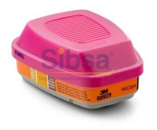 3M® Cartucho Dual p/ Vapores Mercurio, Gases Cloro y partíc P100, 60929S