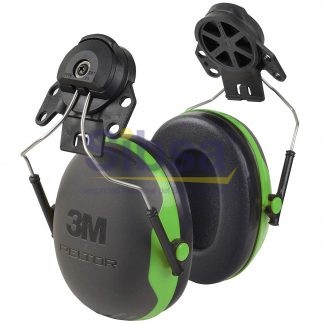 3M Peltor X-Series Cap-Mount Earmuffs, NRR 21 dB, One Size Fits Most, Black/Green X1P3E