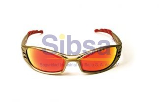 3M® 3M ™ Fuel ™ Lentes de seguridad, 11640-00000-10 Lentes Rojo Espejo, Marco Arena Metálica 10 unidades / caja