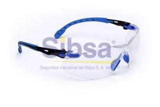 3M™ Solus™ Serie 1000, S1101SGAF, Mica Clara Anti-Empaño Scotchgard™ con Patillas, Marco Azul, 20 por caja Identificación 3M 70071694510