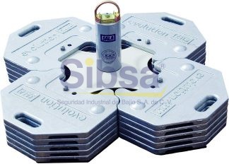 3M DBI-SALA 2100185 Anclaje de contrapeso no empotrado, con 16 cada 45 libras Pesas de color gris