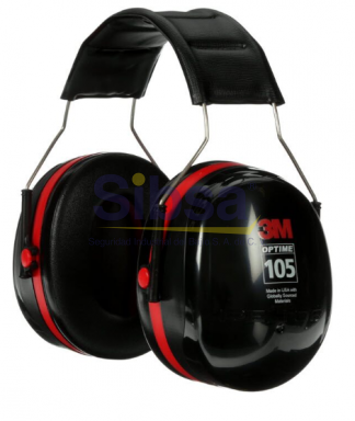 3M® Orejera Optime Serie 105, doble copa, H10A Identificación 3M XH001651187 DIADEMA SUPERIOR DOBLE COPA NRR30 Db
