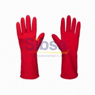 Guante Domestico Latex Rojo Grabado No. 7 Adex