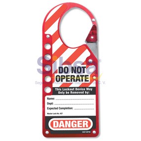 LOTO-MAS-427-RED PORTACAND ALUM C/ETIQ ING/ESP Master Lock